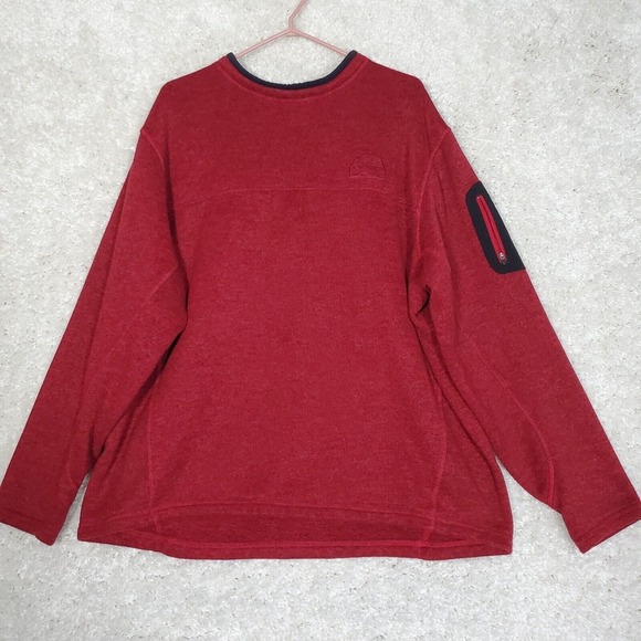 LL Bean Men Polartec Pullover Size 2XL Tall Red Hiking Outdoors Arm Pocket‎ - Picture 1 of 14